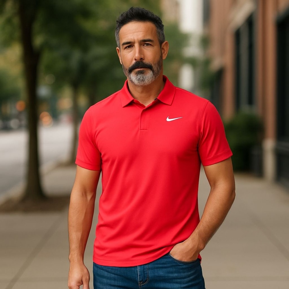 Nike Tiger Woods Collection Dri-FIT Golf Polo Shirt Mens Red